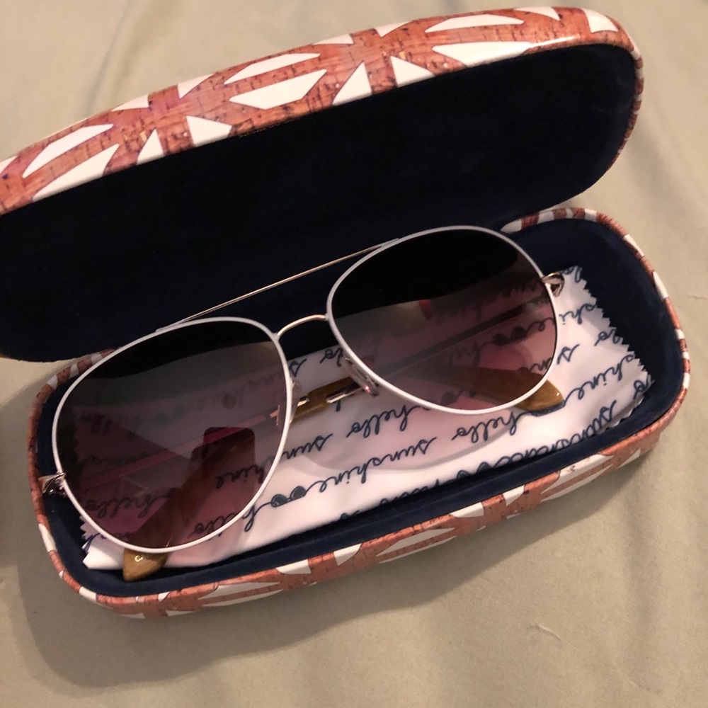 White Aviator Sunglasses